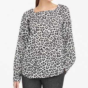Ann Taylor LEOPARD SQUARE NECK BLOUSE Size XL